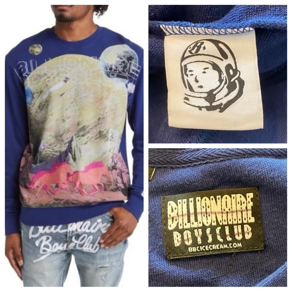 New! Billionaire Boys Club Free Embroidered Crewneck Sweatshirt 33507
